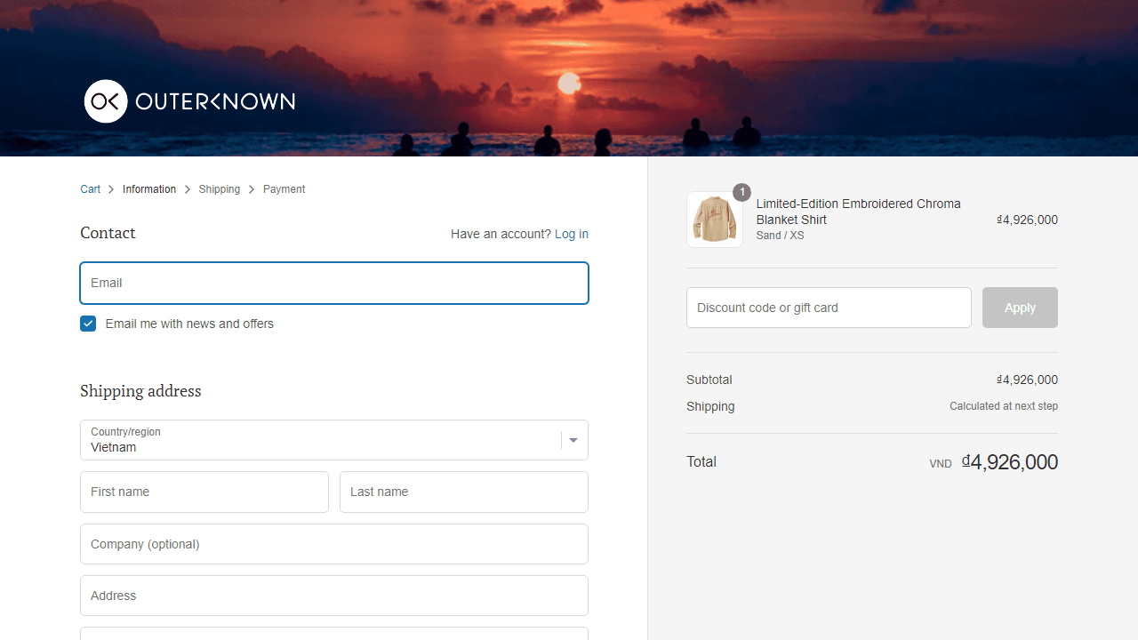How to apply Outerknown coupon code